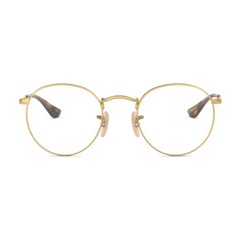 Ray-Ban Round Metal Optics Eyeglasses — Gold