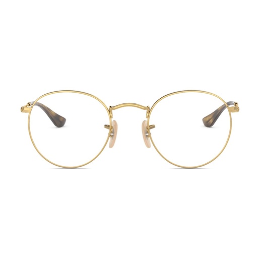Ray-Ban Round Metal Optics Eyeglasses — Gold