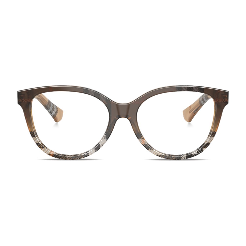 Burberry Vintage Check Cat-Eye Eyeglasses — Check Gradient Sand